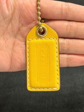 2.5" Y2K Coach Leather Key Fob Keychain Hang Tag Hangtag